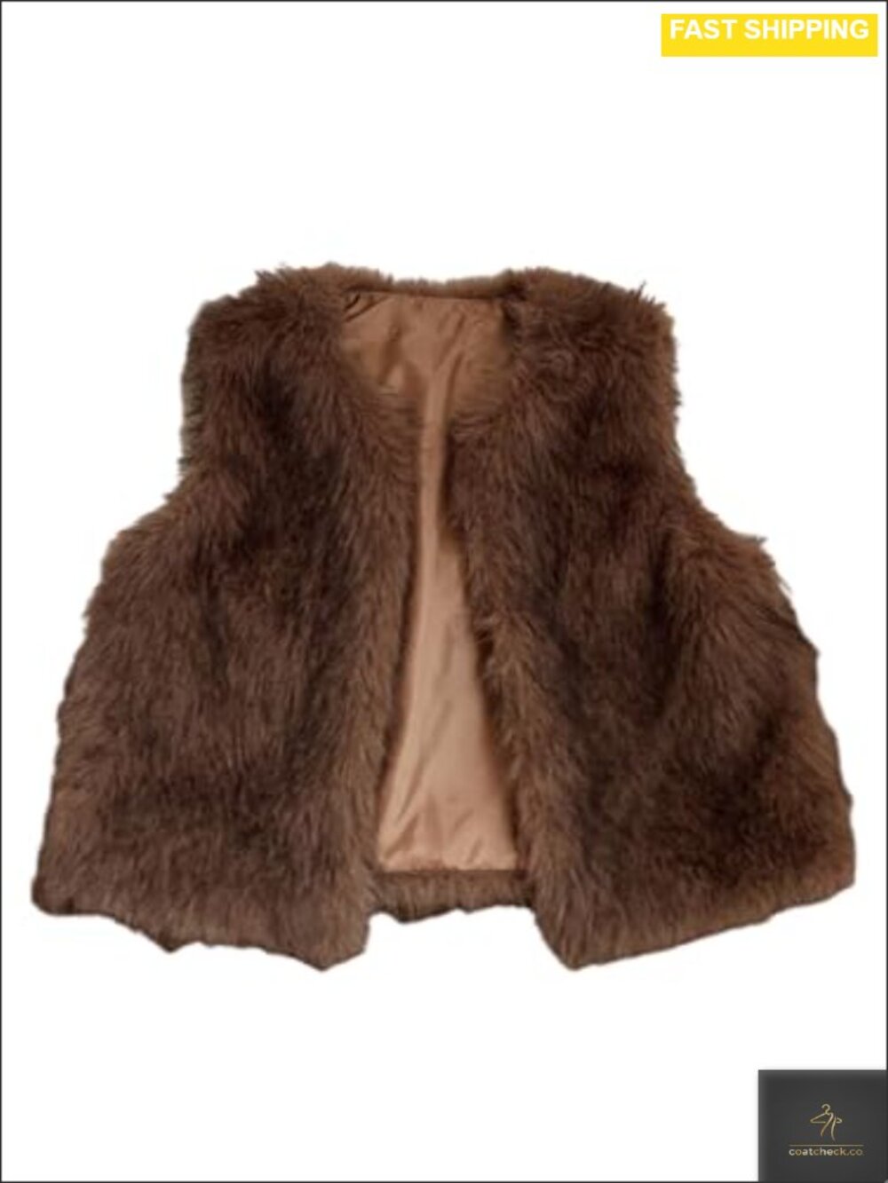 Faux Fur Open Front Sleeveless Vest Fuzzy Teddy Coat Outerwear